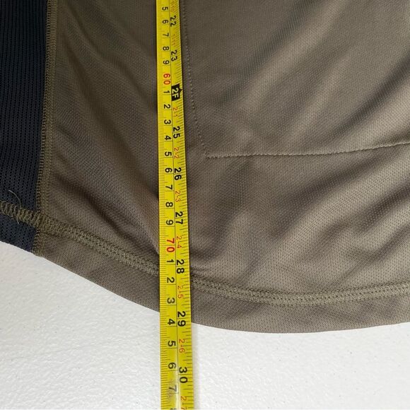 LL Bean Comfort Bicycling Biking Jersey Olive Gray Zipper Pocket Men Medium - Picture 11 of 12